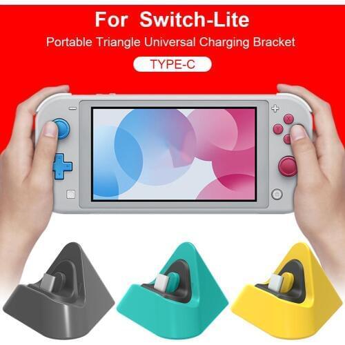 Portable Type-C Charger Stand for Nintendo Switch Lite Charging Bracket Triangle Universal Gaming Machine Base for Switch Lite