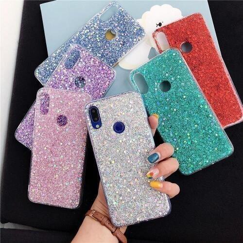 Luxury Silicone Bling Glitter Crystal Sequins Phone Case For Xiaomi 8 9 SE LITE Redmi 5 Plus 6 Note 7 6 5 Pro Soft Bling Cover