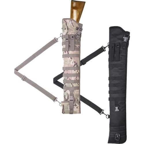 34inch Tactical Shotgun Scabbard Pouch with Shoulder Strap Airsoft Combat Hunting Shot Gun Bag Holster Backpack