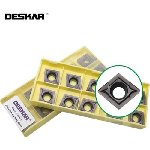 10PCS DESKAR CCMT060204 CCMT09T3 CCMT1204 LF6118 LF6018 Carbide Insert Turning Tools For stainless steel CNC lathe cutter
