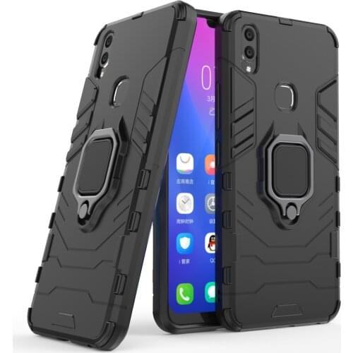 WolfRule Vivo V9 Phone Case TPU Hard PC Vivo Y85 Case Ring Holder Stand Magnetic Armor Case For BBK Vivo V9 Fundas Shells 6.3"