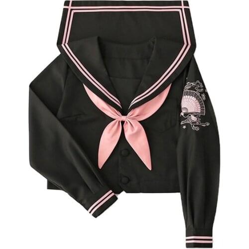 Japanese Jk Uniform Sailor Suit School Pink Suits Girls Summer Short Sleeves Tops+skirt School Uniform Soft Punk Lolita Clothing