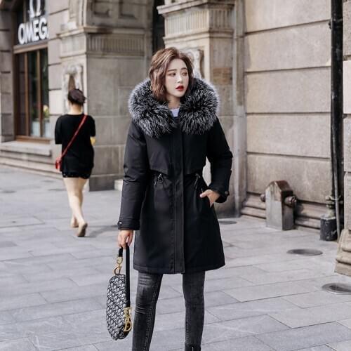 Women Winter Jacket Plus Size 6XL Ladies Thickened Warm Large Fur Collar Hooded Long Parkas Cotton Padded Coat Female Outerwear