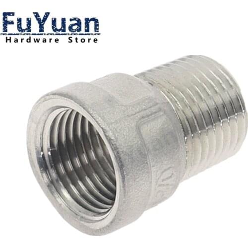 1pcs 304 Stainless Steel Pipe Fitting Water Gas Oil DN6-DN50 BSP Male to Female Thread Plumbing Connector Adapter