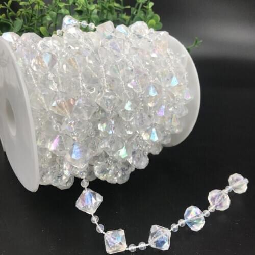 15M/Roll Hanging Acrylic Crystal Garland Bead Strand Gem Centerpiece Large Gemstone Chrismas DIY Wedding Party Manzanita Tree