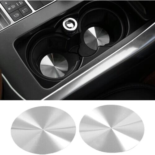 2Pcs Silver Car Stainless Steel Water Cup Slot Non-Slip Cup Coaster Universal Car Anti-Slip Mat Accessories