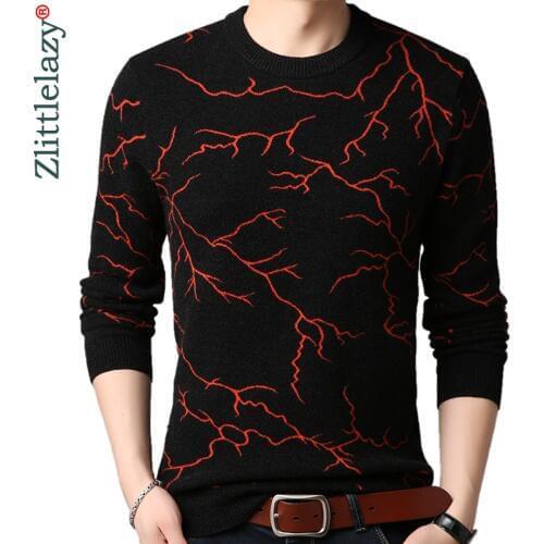 2020 Brand Thick Warm Winter Lightning Knitted Pull Sweater Men Wear Jersey Mens Pullover Knit Mens Sweaters Male Fashions 9340