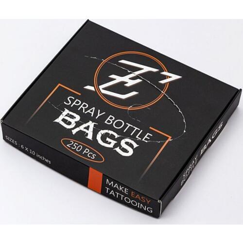 250 pcs EZ Tattoo Spray Bottle Bags Wash Bottle Disposable Cover Bags Plastic Bags Clear Tattoo Supply Accessories 150X250mm