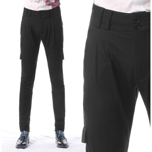 27-44! 2016 mens clothing fashion casual pants boot cut jeans skinny pants trousers harem pants plus size Singer costumes