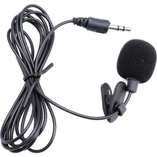 3.5mm Clip On Mini Microphone Lapel Tie Hands Free Lavalier Mic For Laptop PC BK 85WD