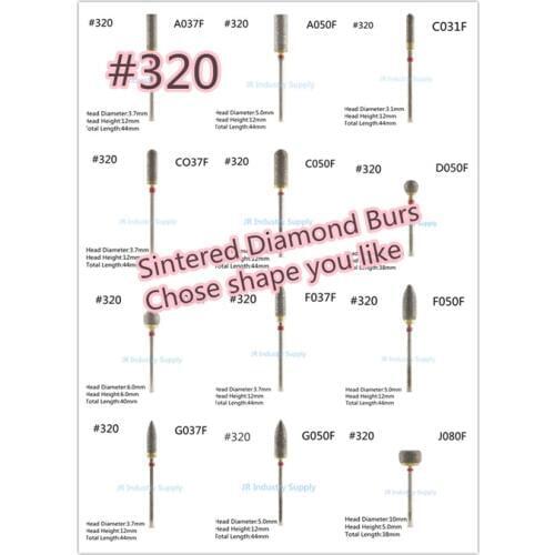 #320 Sintered diamond burs 2.35mm shank 10pcs=1lot Please remark the number when you order
