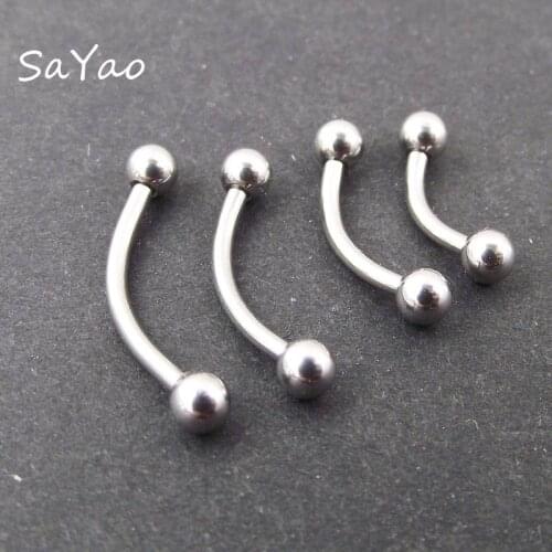 4pcs Free Shipping Stainless Steel Eyebrow Ring Banana Finger Ring Curved Body Piercing Jewelry