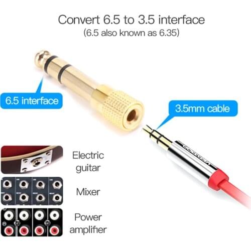 4pcs/set 3.5mm to 6.5mm 6.35mm Male to Feamle Audio Cable Adapter 6.5 6.35 Jack To Plug 3.5 Jack Stereo AUX Converter Amplifier