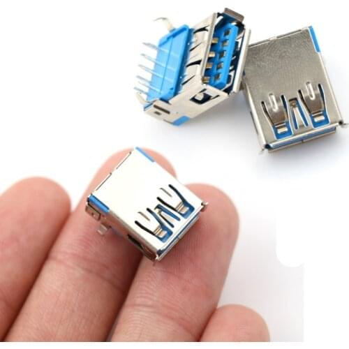 5/10/15pcs New Female Right Angle 9 Pin DIP Socket Connector 90 degrees USB 3.0 Type DIP Type A