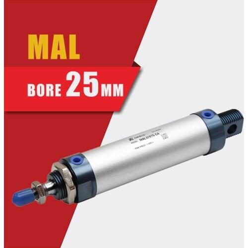 Airtac Type Cylinder MAL Series Aluminum Alloy Mini Cylinder MAL25x25 25x50 25x100 25x150 25x200 25x250 25x300 25x400