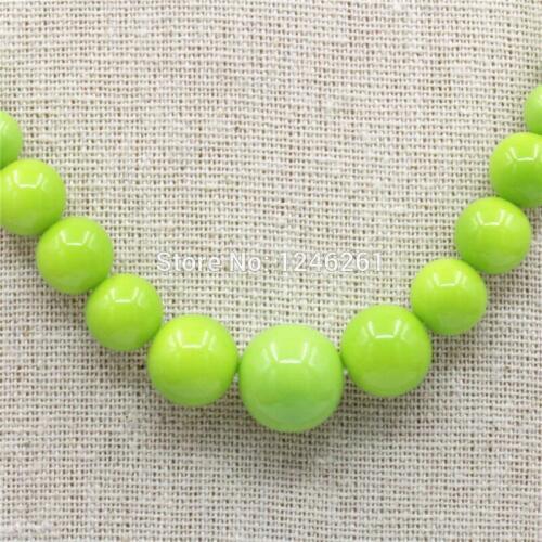 6-14mm Accessories Green Glass Pearl Lucky Beads Tower Necklace Chain Women Girls Christmas Gifts Hand Made Women Jewelry Making