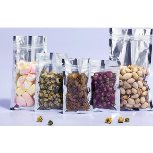 Aluminum Foil / Clear Reclosable Valve Zipper Plastic Retail Packing Pack Bag Zip Lock Ziplock Bag Storage Sample Mylar Package