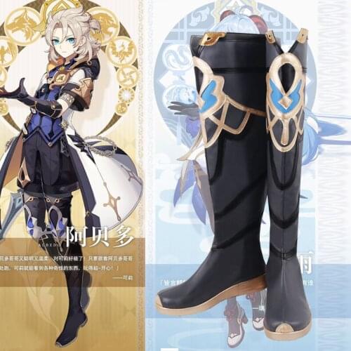 Anime Genshin Impact Alchemist Albedo Ganyu Cosplay Shoes Boots Halloween Accessories Cosplay Albedo Ganyu Cosplay Wigs