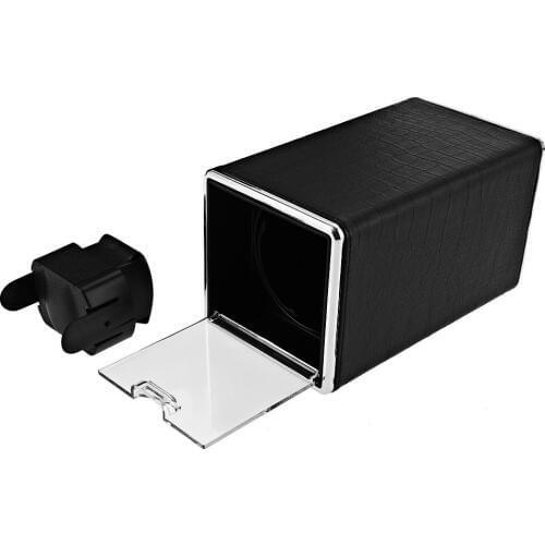 Automatic Rotation Watch Winder Display Box Transparent Cover Jewelry Storage Organizer with US Plug