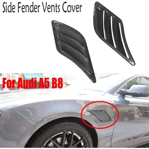 For Audi A5 B8 2005-2009 Real Carbon Fiber Car Accessories Side Fender Vents Cover Trim Exterior Parts