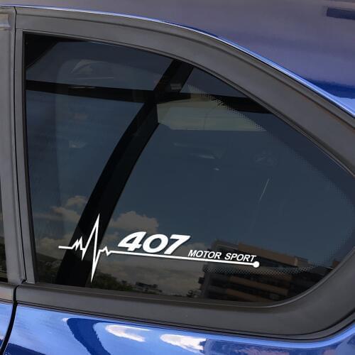 2PCS Car Stickers And Decals For Peugeot 407 Automobile Vinyl Side Window Decorative Reflective Waterproof Decal Car Accessories