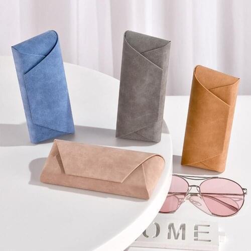 New Fashion PU Leather Cover Sunglasses Case For Women Men Glasses Portable Soft Glasses Bag Glasses Box Glasses Accessories