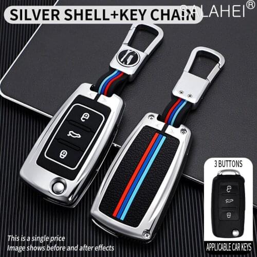 Zinc Alloy Silicone Car Key Case Cover For VW Bora Jetta POLO GOLF Passat B5 B6 Skoda Octavia A5 Fabia For SEAT Ibiza Leon