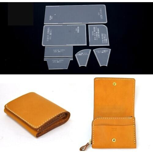 DQB-15 Short Wallet Acrylic Template Wallet Leather Pattern Acrylic Leather Pattern Leather Templates for Bags
