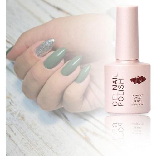 8ml Cream Green Jelly Nail Polish 9 Color Remove Easily Lasting Nail Accessories Salon Beauty Translucent Nail Polish for Summer