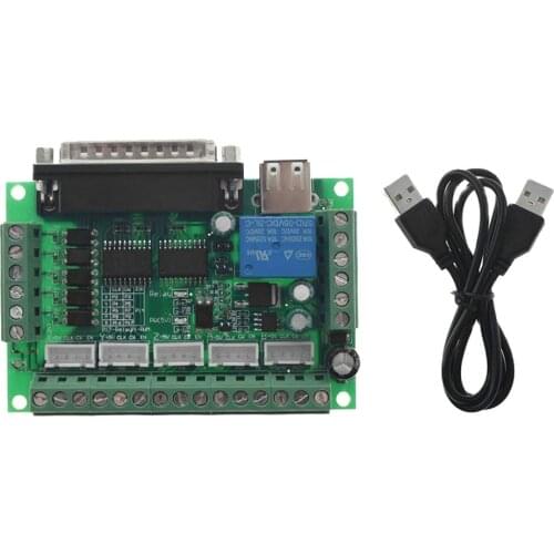 1pcs MACH3 Engraving machine 5 Axis CNC Breakout Board With Optical Coupler For Stepper Motor drive controller with USB cable