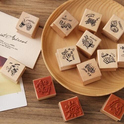 Creative Life Food Decoration Stamp DIY Wooden Stamps For Scrapbooking Stationery Craft Standard Stamp