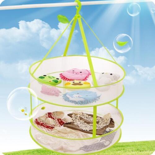 Multifunctional Double Layer Plus Size Folding Windproof Laundry Basket Sweater Drying Basket Clothing Net Bag