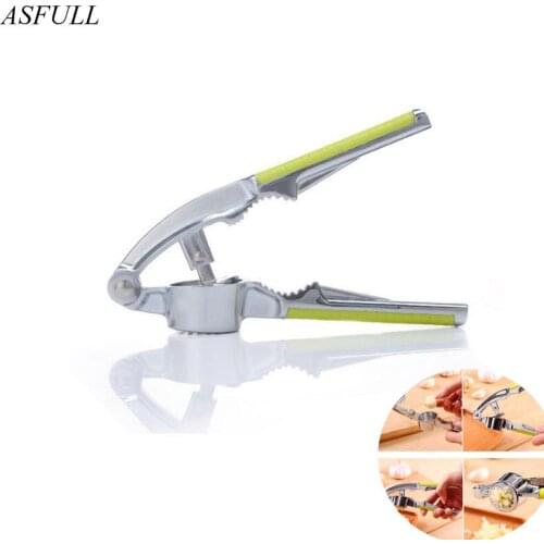 ASFULL Multifunction Kitchen Cooking Tools Stainless Steel Color Garlic Press Vegetable Tool for Alloy Crusher free shipping
