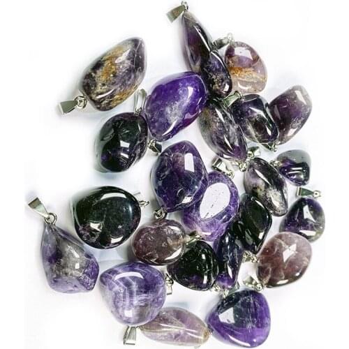 Fashion Amethysts Natural Stone Irregular Pendant Necklace for Jewelry Making Charm Pendants Accessories Wholesale