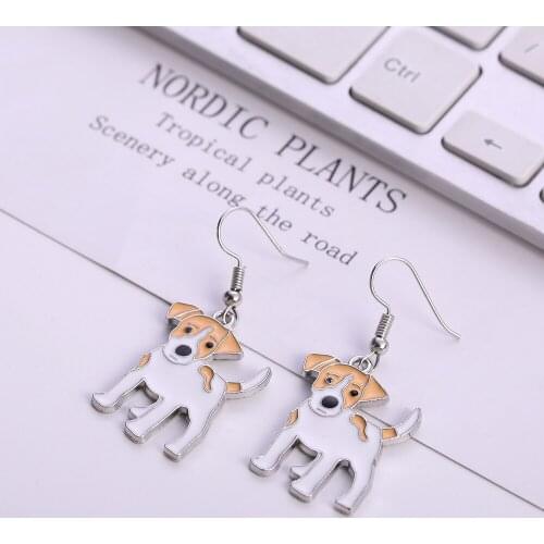 Charming female cute pet dog earrings fashion animal pierced earrings accessories corgi earrings party gifts Jack Russell Terrie