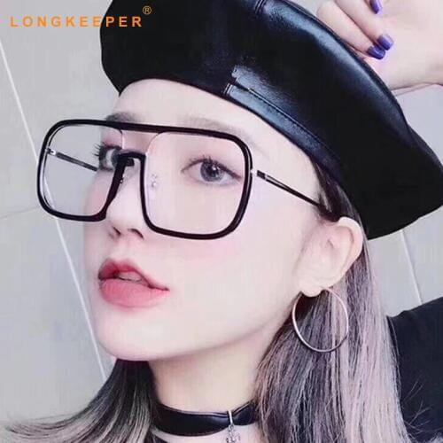 Long Keeper Spectacle Frame Eyeglasses Women Men Computer Optical Big Frame Oversized Glasses Frame For Male Female Clear Lens