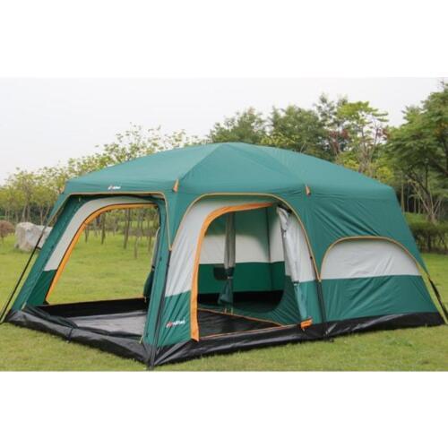Ultralarge 6-12 Person Use Double Layer One Hall Two Bedroom Camping Tent Large Gazebo Tenda Barraca