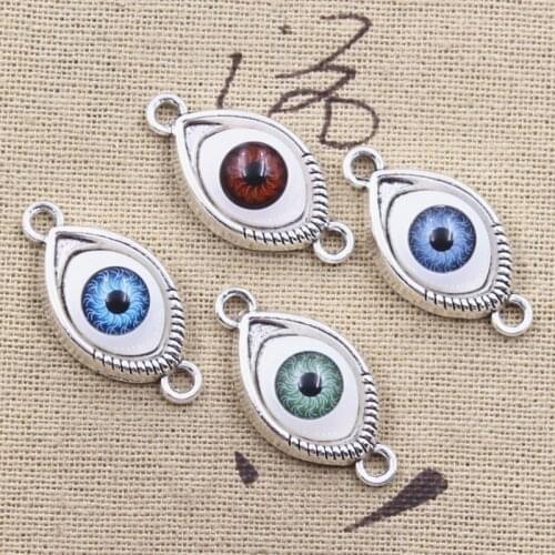 5pcs Charms 3colors Devil Eye 30x15mm Antique Tibetan Pendant Findings Accessories DIY Vintage Choker Handmade Jewelry