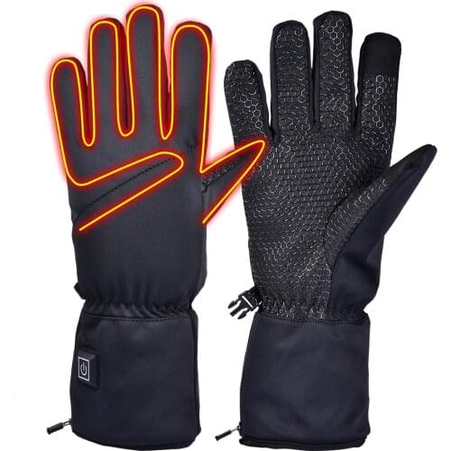 Adjustable Ski Riding Gloves Mittens Winter Electric Heated Gloves Touch Screen Motorcycle Bike Heating Thermal Warm Pleasant