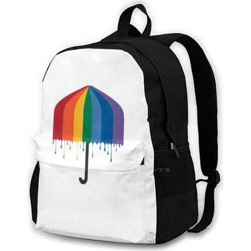Drip Too Hard Backpack For Student School Laptop Travel Bag Logo Pride Drip Swag Rainbow Rain Cool Modern Bisexual Q Feminist
