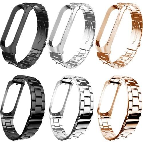 Stainless Steel Wrist Strap For Xiaomi Mi Band 5 / 5 NFC Metal Wrist Bracelet Strap Classics Steel Replacement Strap Band