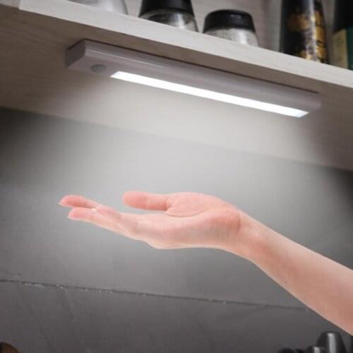 LED Night Light PIR Under Cabinet LED Lights For Kitchen Smart Motion Sensor Light Battery Magnetic Lamp Wireless Wardrobe Lamp