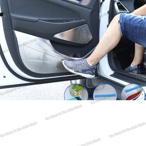 Car Inner Door Anti-kick Panel Cover for Hyundai IX35 tucson ix 2009 2010 2011 2012 2013 2014 2015 Accessories Auto protector