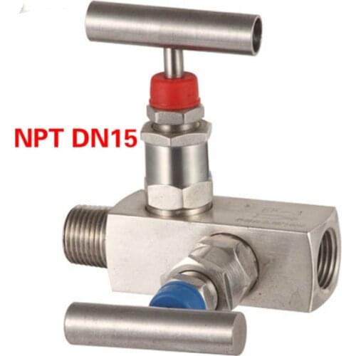 High Pressure Stainless Steel 2 Way Instrument Manifold Valve NPT DN15 multi-way manifold valve inlet outlet 2-way valve