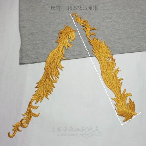 1Pair Gold Silver Applique Clothing Embroidery Patch Fabric Adhesive Sticker Iron On Patch Craft Sewing Repair