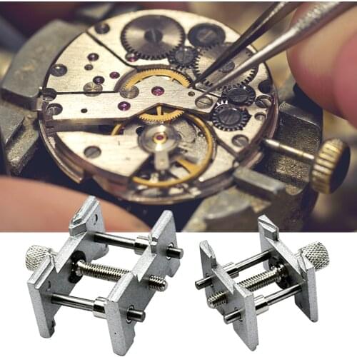 2pcs Multifunctional Universal Watch Movement Holder Fixed Base 2 in 1 Watches Case Clamp Repair Tools for Watchmaker