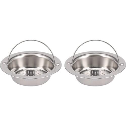 2PCS Upgrade Stainless-Steel Kitchen Sink Strainer (Hand-Held), Premium Drain Filter Strainer, Large Wide Rim 4.33 inch Diameter