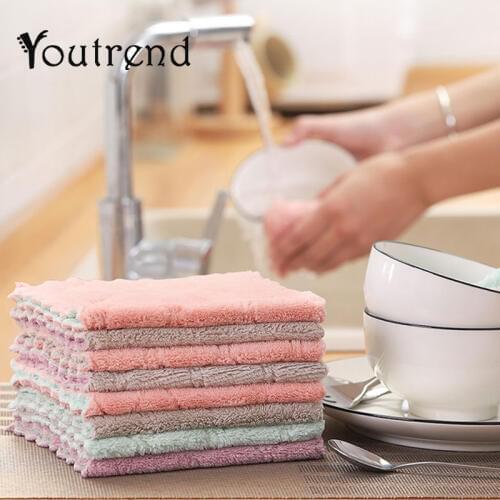 2pcs Super Absorbent Microfiber kitchen dish Cloth High-efficiency Tableware Household Cleaning Towel Kitchen Tools Gadgets