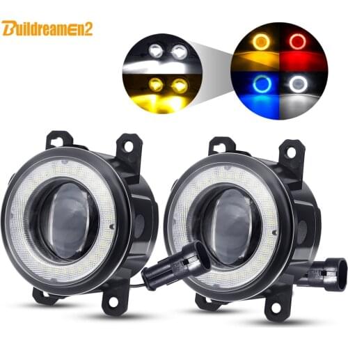 2 X Angel Eye Fog Light Car LED Lens Fog Driving Lamp DRL 12V For Mitsubishi Pajero L200 Colt Outlander Galant Endeavor Eclipse