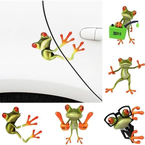 3D Frog Cartoon Funny Car Auto Trunk Body Bumper Window Decor Decals Sticker автомобильные товары наклейки на авто Accessories